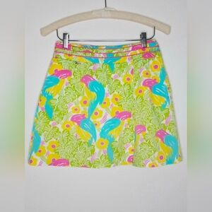 Lilly Pulitzer Women's Skirt Skort Parrots Jungle Print Bright Multicolor Size 0
